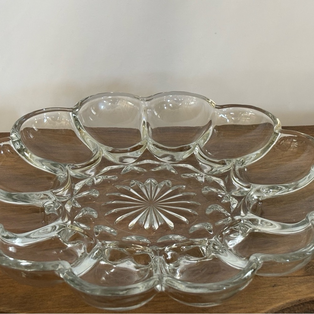 Vintage Anchor Hocking Glass Deviled Egg Plate
